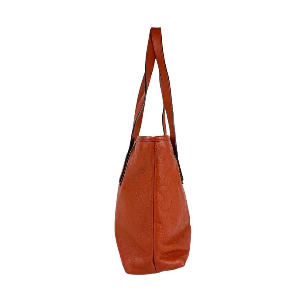 Gucci leather embossed monogram prominent Red tote bag ssima Red